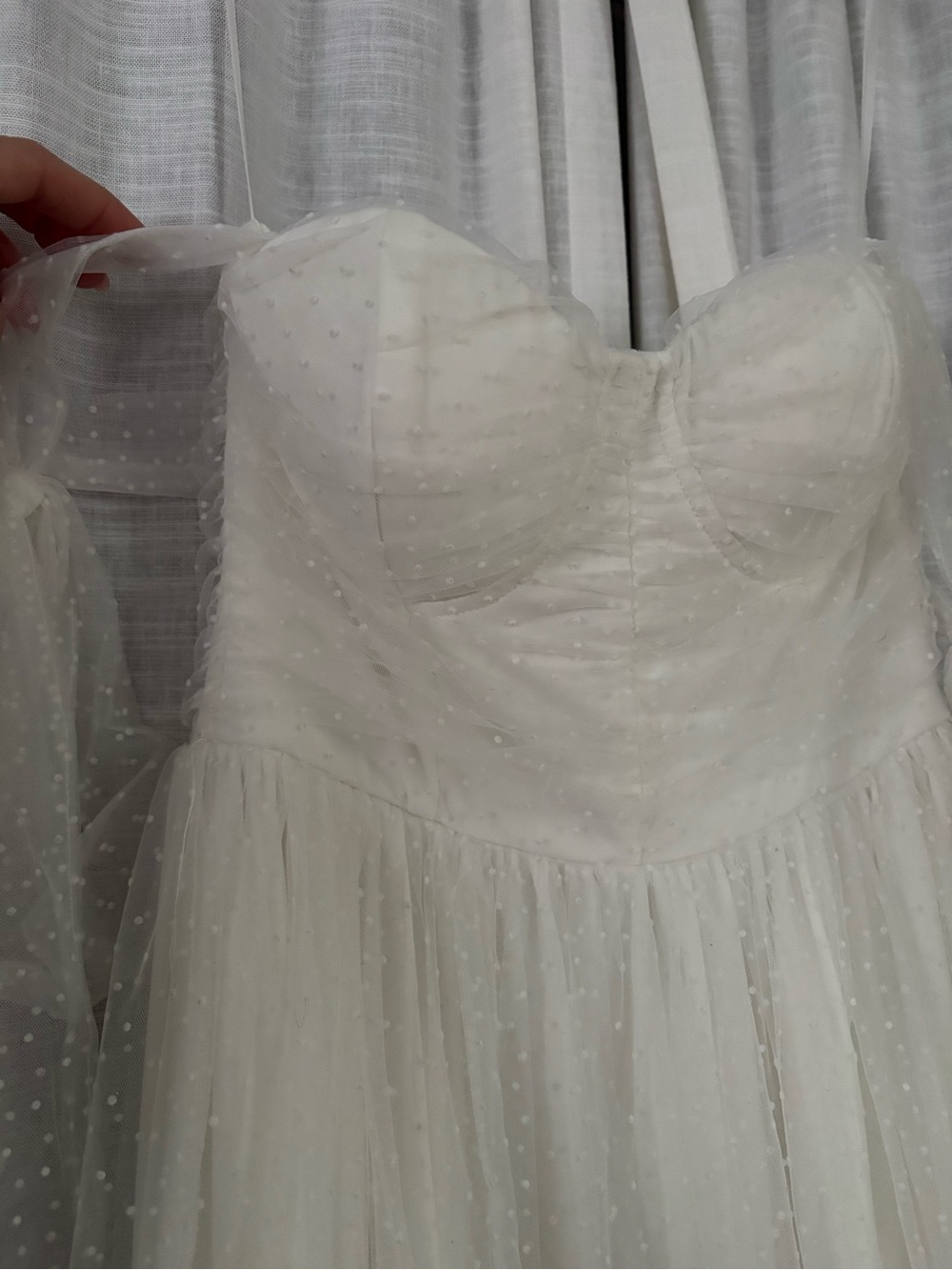 Petal & Pup White Midi Tulle Dress with Tie Straps - Picture 6 of 8
